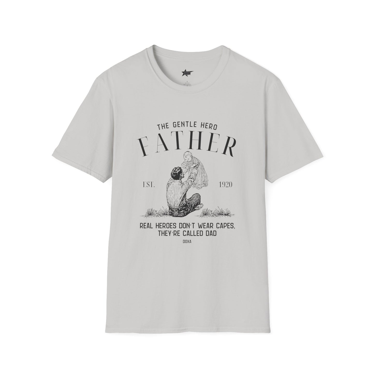 Graphic T-Shirt for Father - 'The Gentle Hero' Real Heroes Don’t Wear Capes