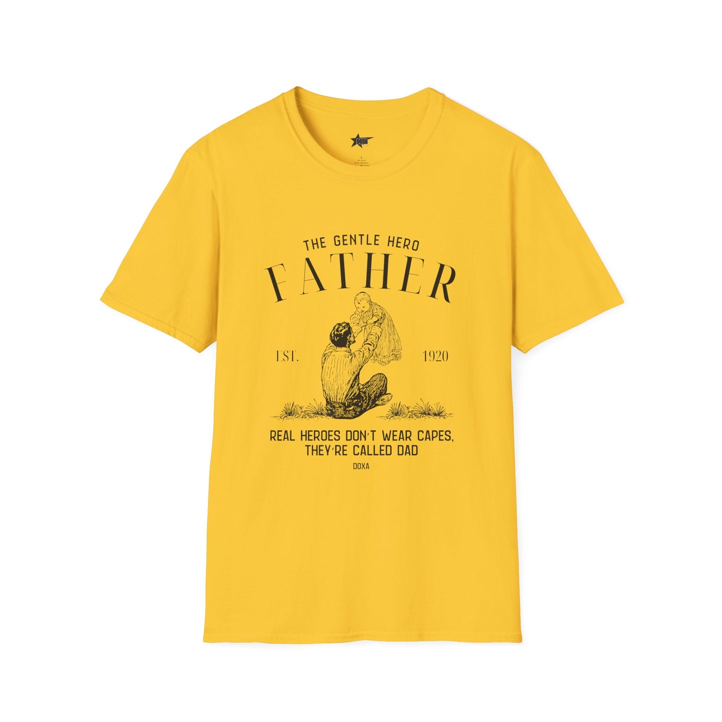 Graphic T-Shirt for Father - 'The Gentle Hero' Real Heroes Don’t Wear Capes