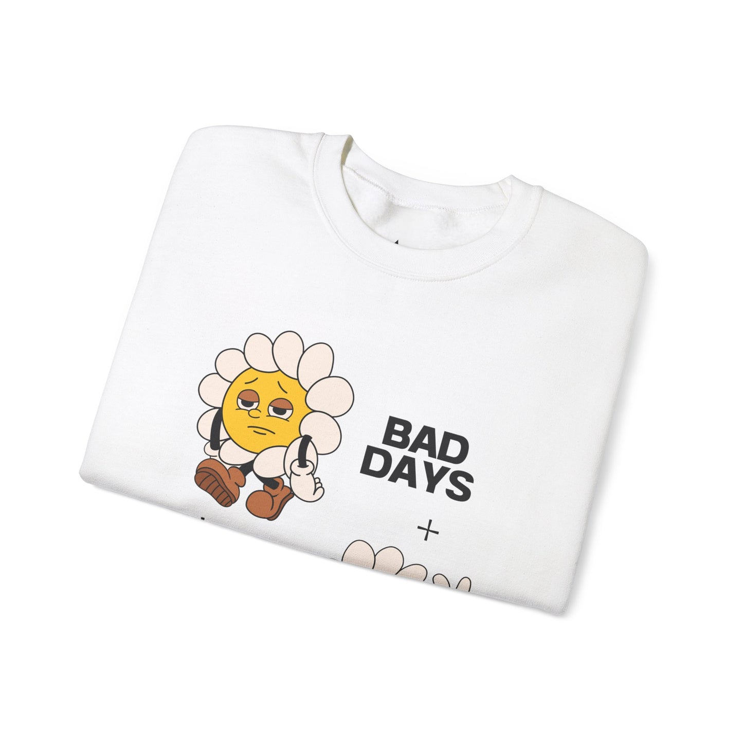 Flower Graphic Crewneck Sweatshirt - Bad Days - Good Days