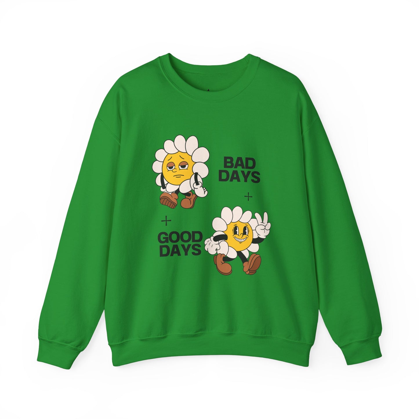 Flower Graphic Crewneck Sweatshirt - Bad Days - Good Days