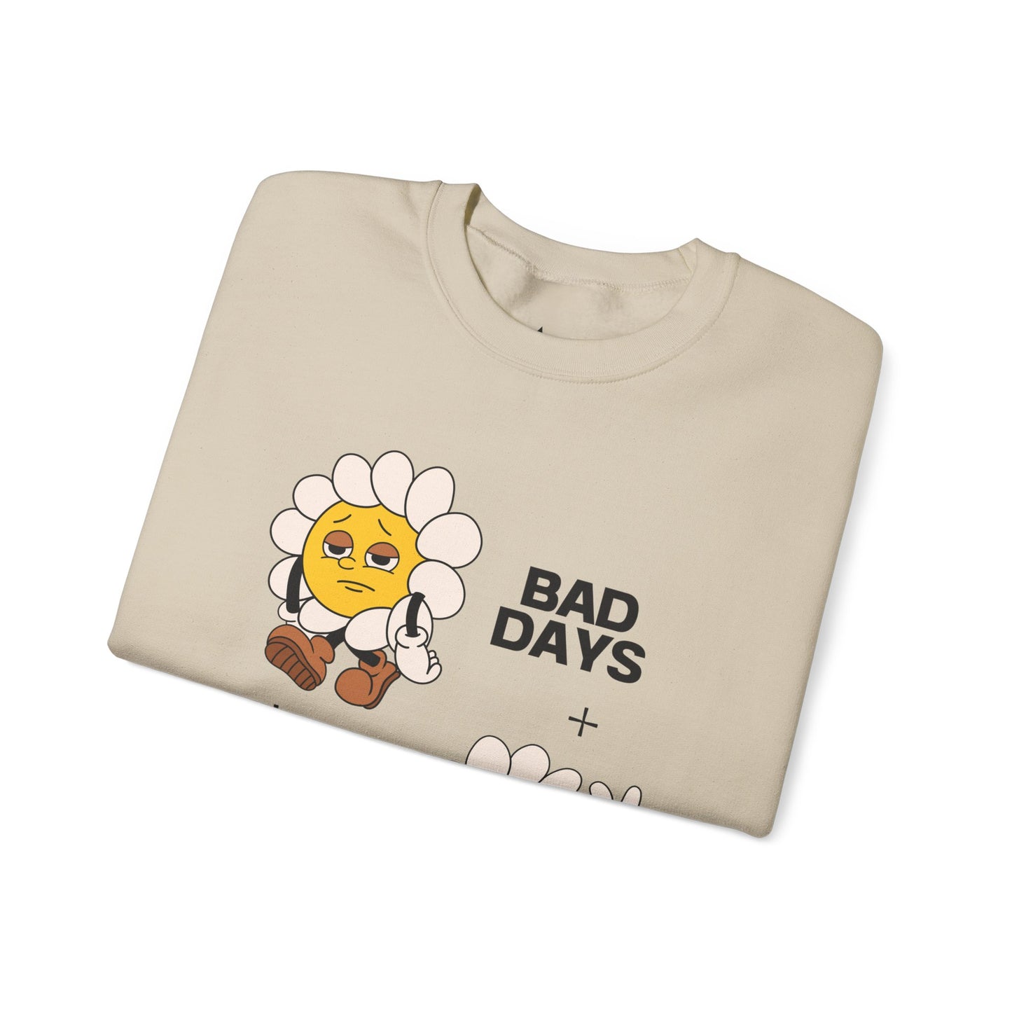 Flower Graphic Crewneck Sweatshirt - Bad Days - Good Days