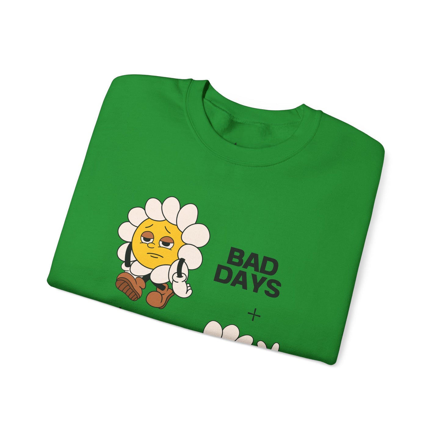 Flower Graphic Crewneck Sweatshirt - Bad Days - Good Days