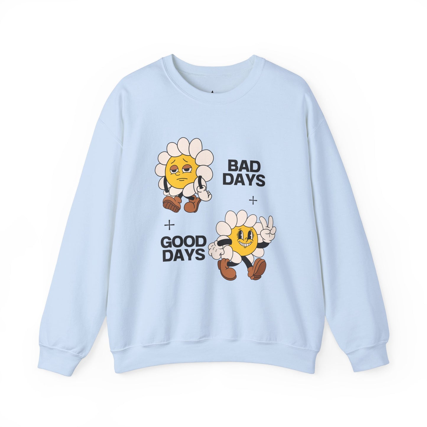 Flower Graphic Crewneck Sweatshirt - Bad Days - Good Days