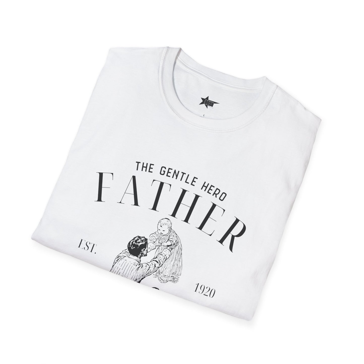 Graphic T-Shirt for Father - 'The Gentle Hero' Real Heroes Don’t Wear Capes