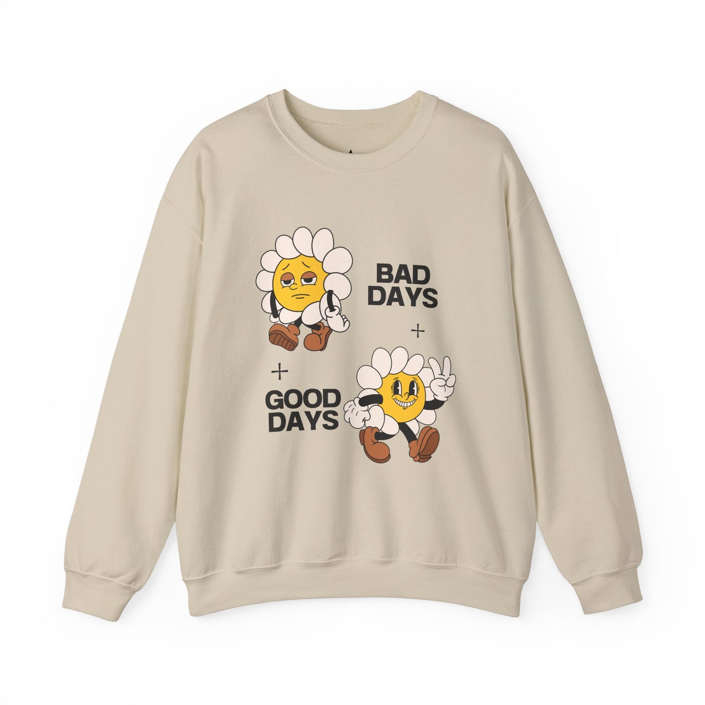 Flower Graphic Crewneck Sweatshirt - Bad Days - Good Days