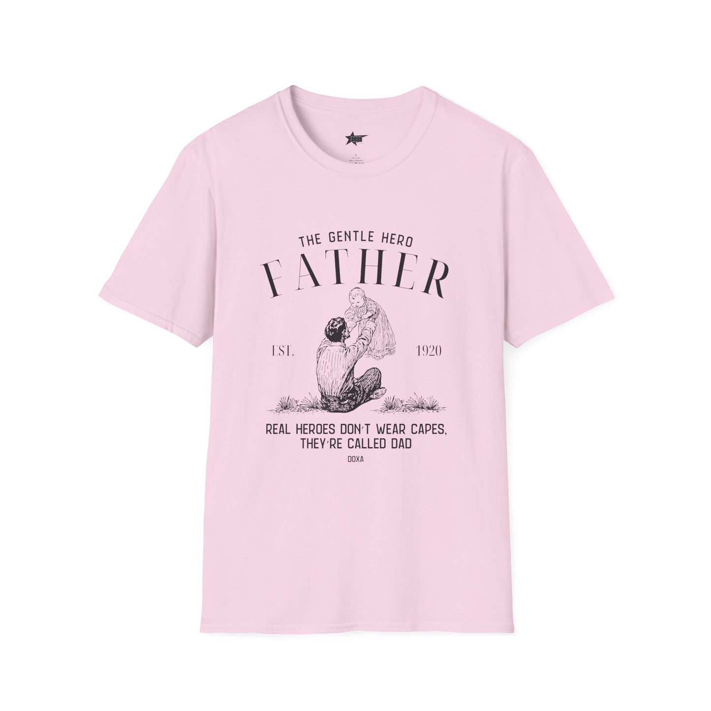 Graphic T-Shirt for Father - 'The Gentle Hero' Real Heroes Don’t Wear Capes