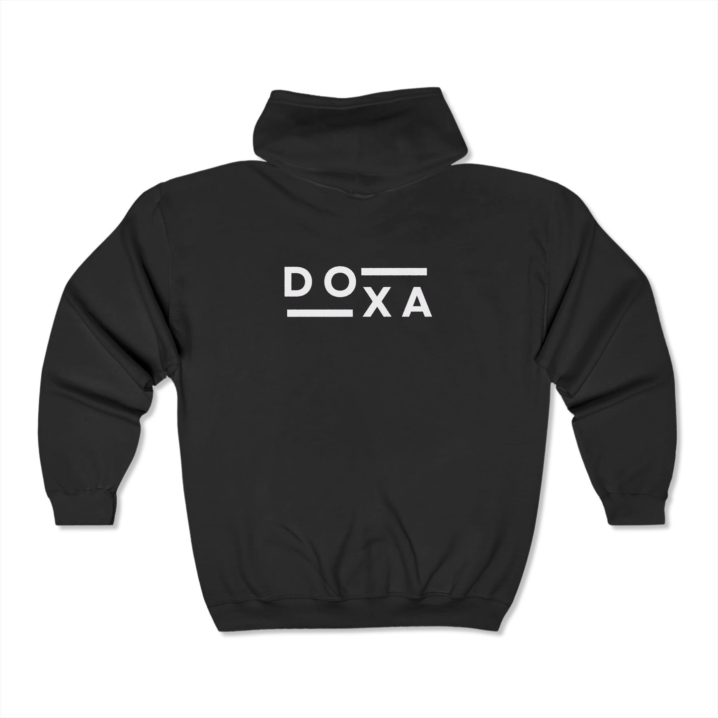 Full Zip Hooded Sweatshirt with 'doxa' Graphic Design