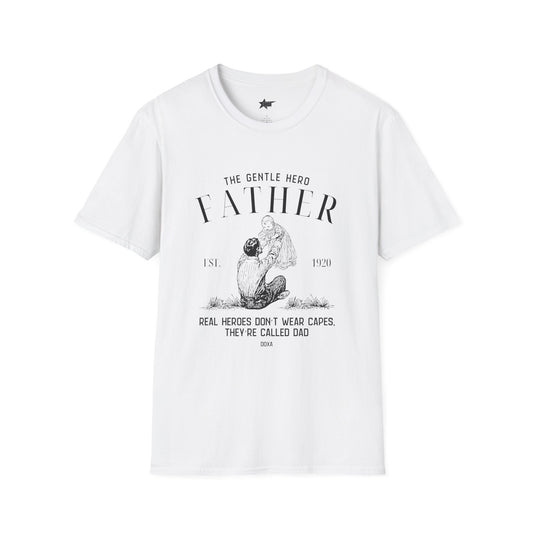 Graphic T-Shirt for Father - 'The Gentle Hero' Real Heroes Don’t Wear Capes