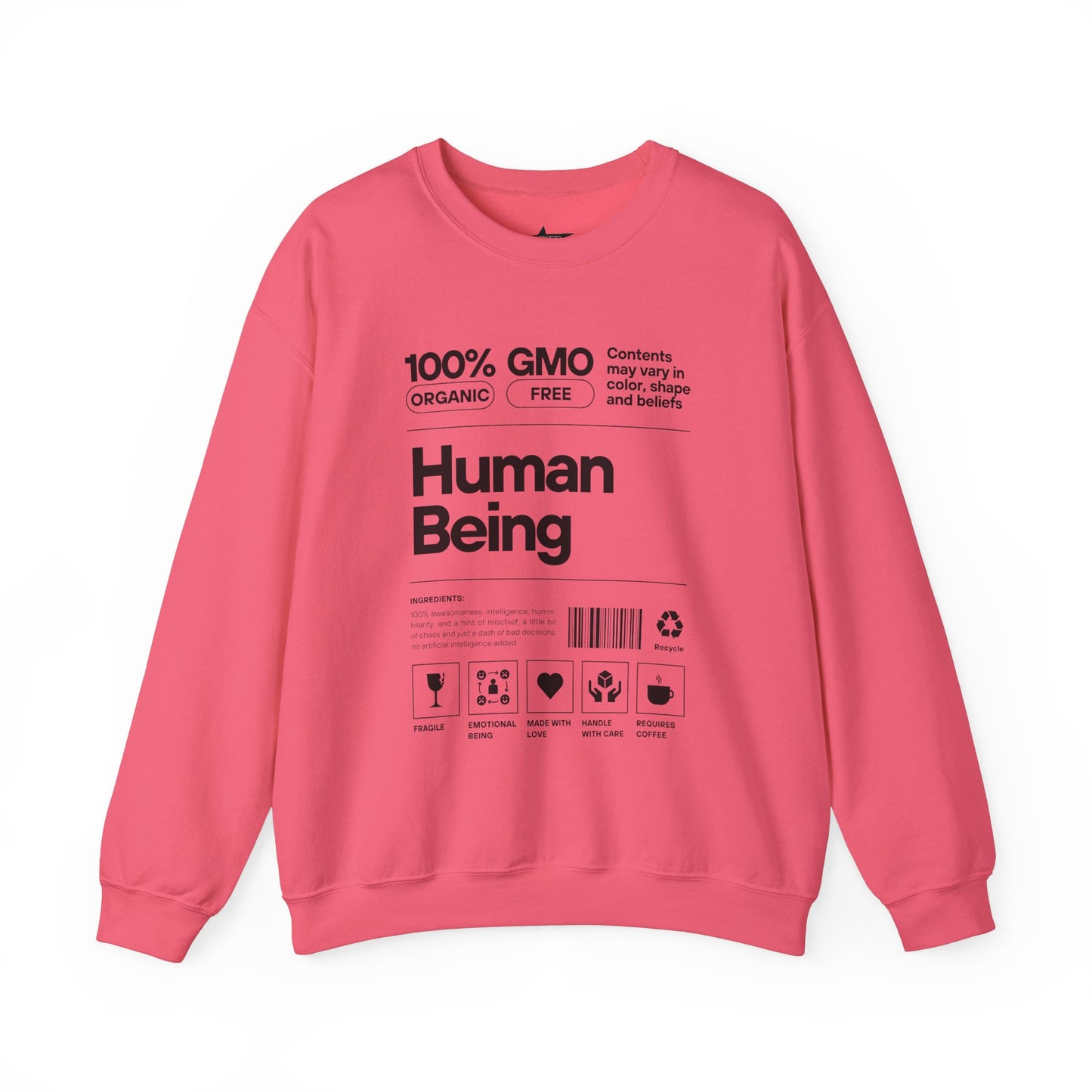 Human Being Unisex Sweatshirt - 100% Awesomeness, Intelligence, and Humor