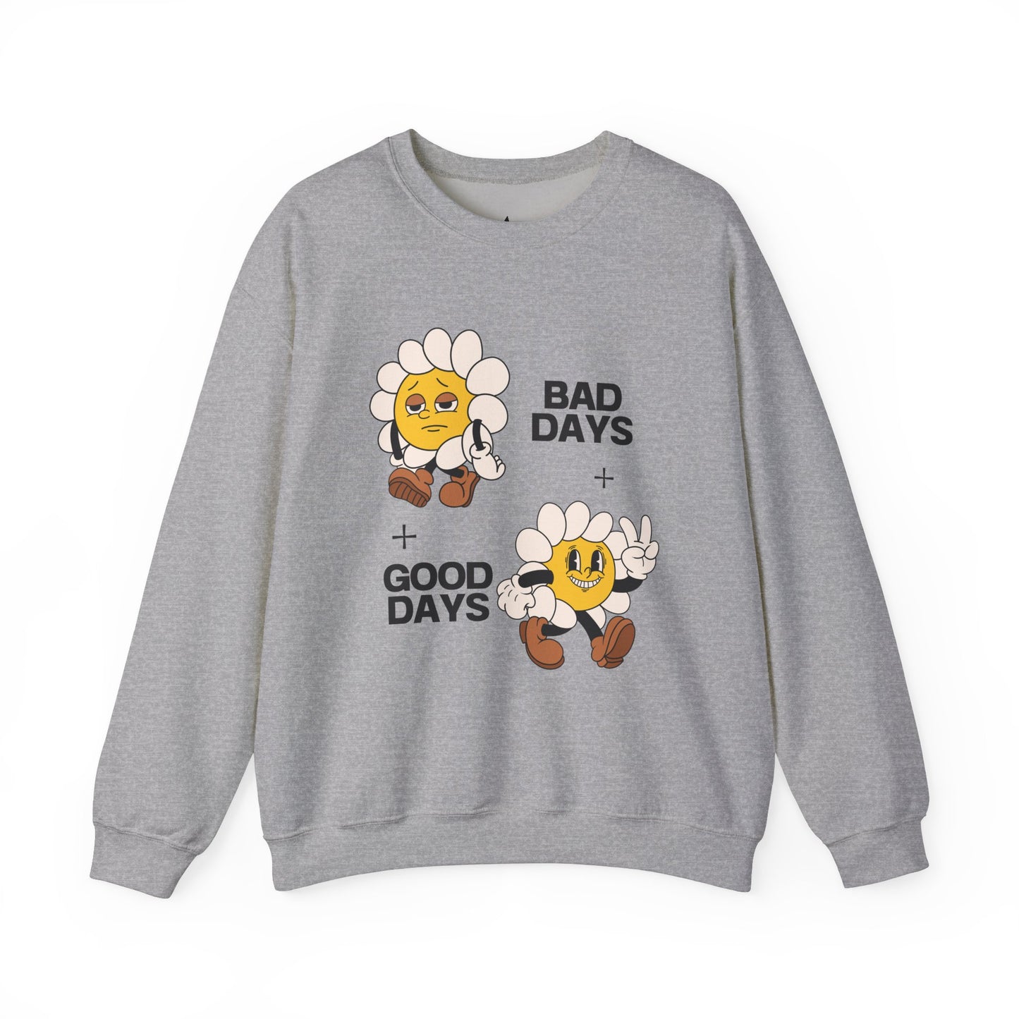 Flower Graphic Crewneck Sweatshirt - Bad Days - Good Days