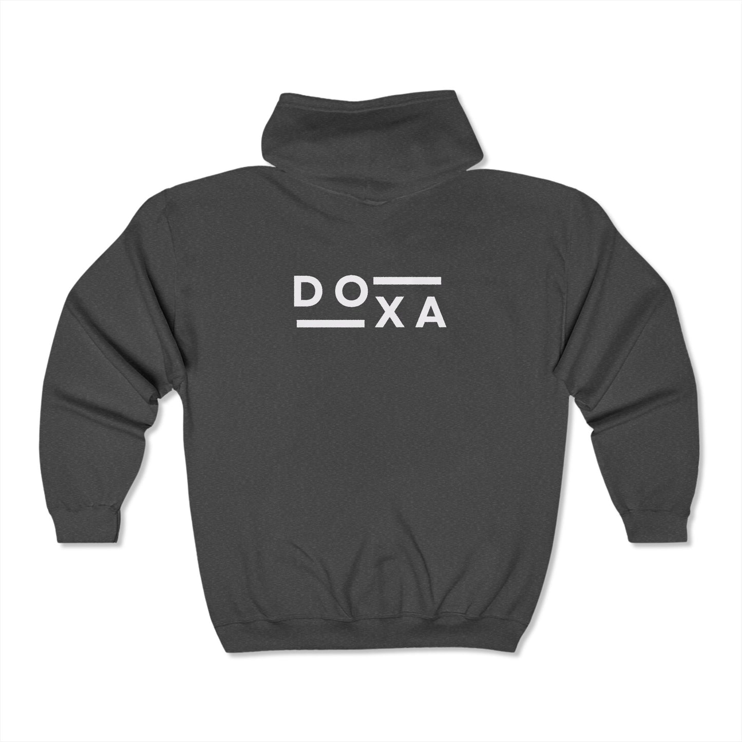 Full Zip Hooded Sweatshirt with 'doxa' Graphic Design