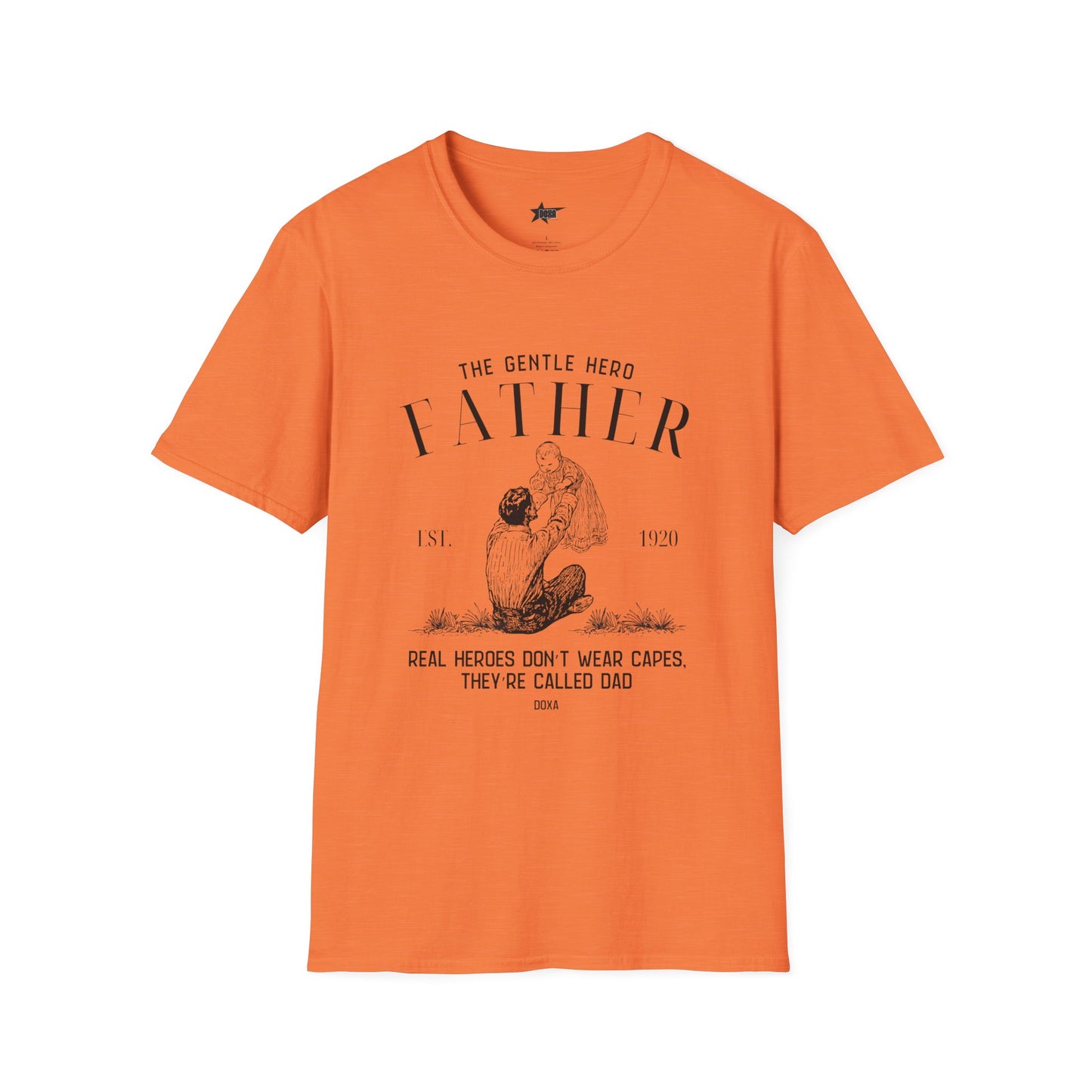 Graphic T-Shirt for Father - 'The Gentle Hero' Real Heroes Don’t Wear Capes