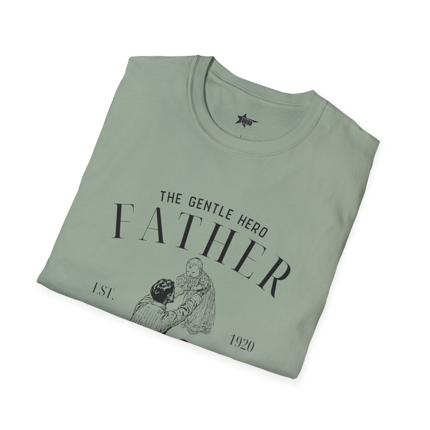 Graphic T-Shirt for Father - 'The Gentle Hero' Real Heroes Don’t Wear Capes