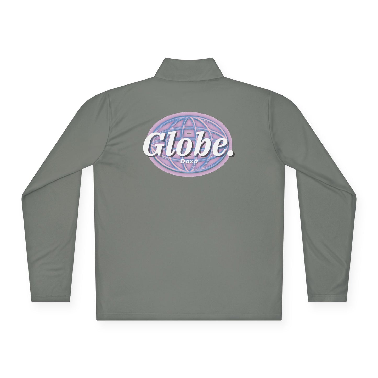 Quarter-Zip Pullover Neon Globe Graphic Sweatshirt