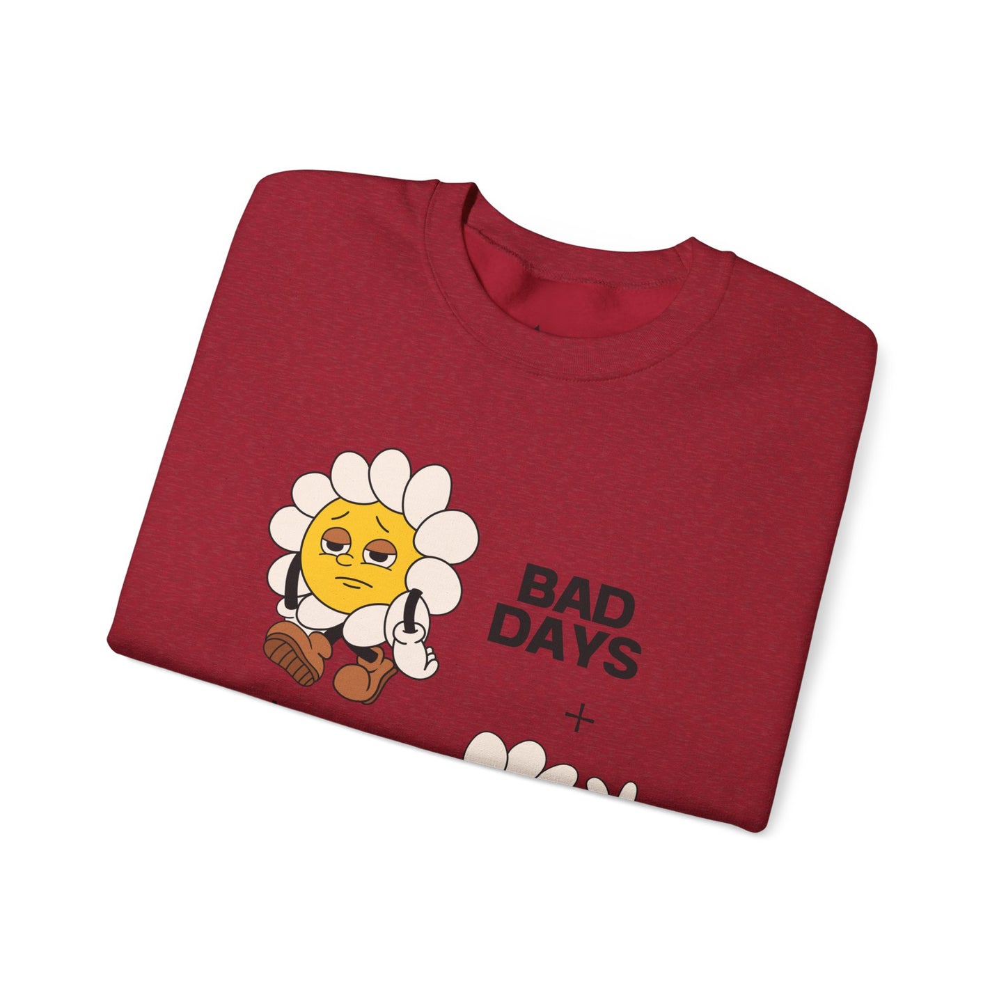 Flower Graphic Crewneck Sweatshirt - Bad Days - Good Days