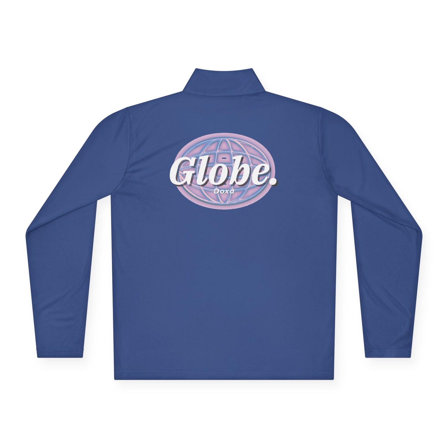 Quarter-Zip Pullover Neon Globe Graphic Sweatshirt