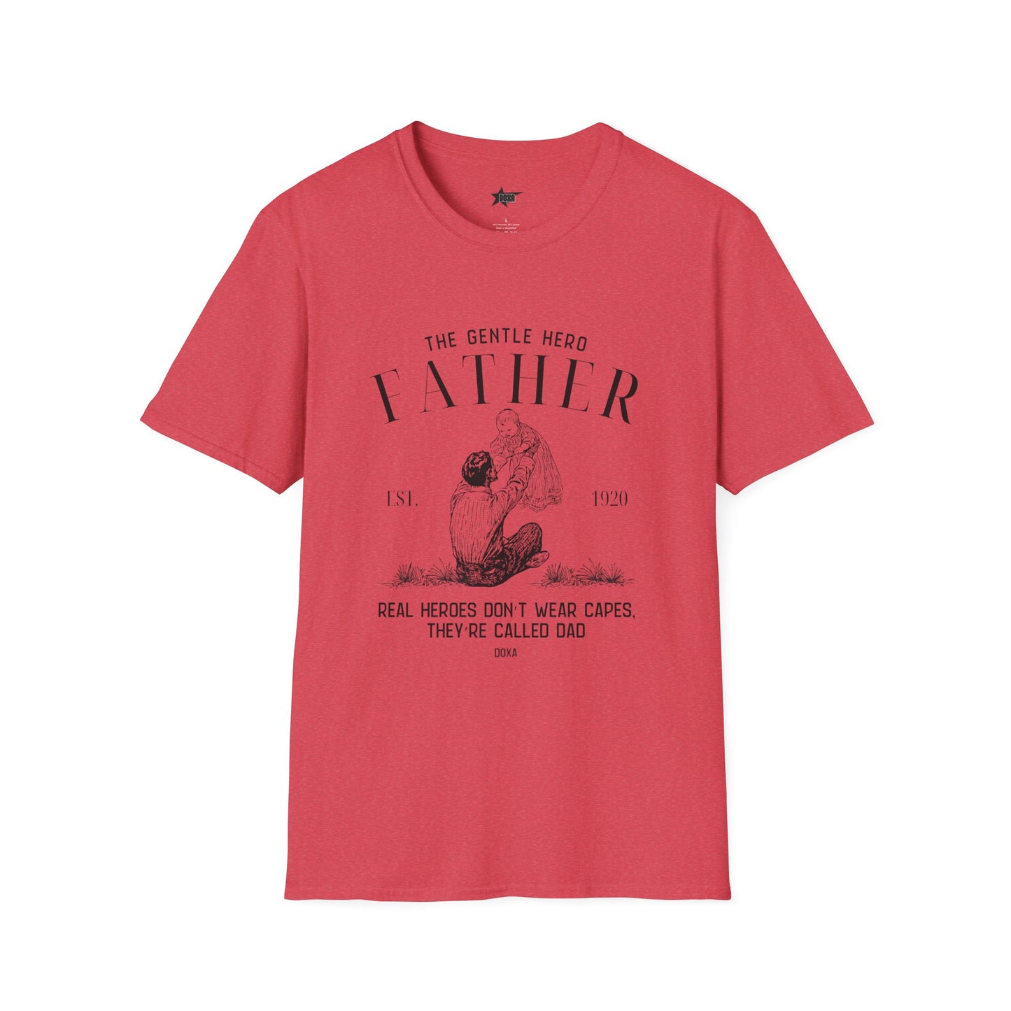 Graphic T-Shirt for Father - 'The Gentle Hero' Real Heroes Don’t Wear Capes